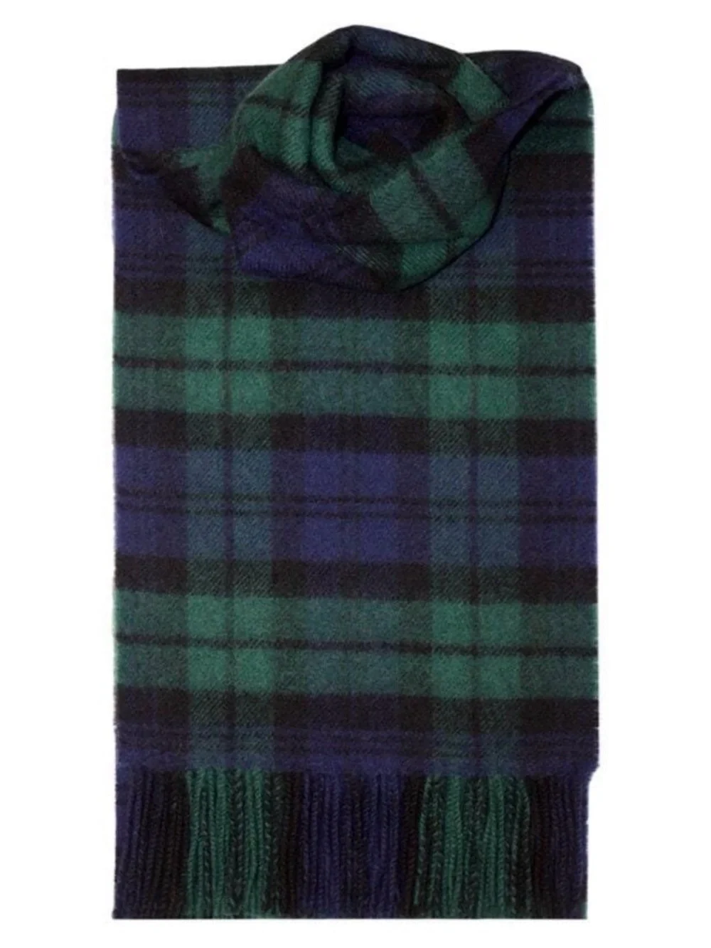 Vintage 100% Cashmere Black Watch Tartan Scarf – Hand Tailored, Made in Germany